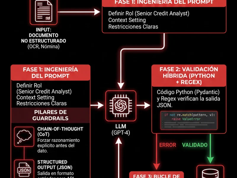 Infografica: Prompt Engineering en Finanzas: Validaci&oacute;n de Datos con LLM y Regex