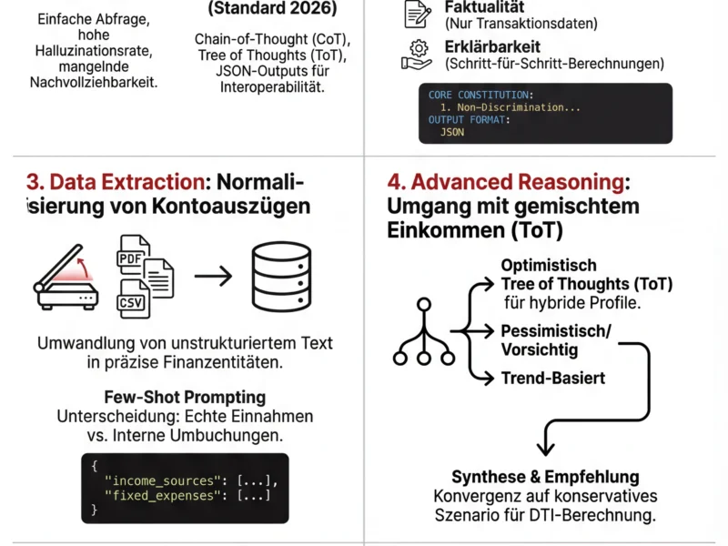 Infografica: Prompt Engineering im Kreditwesen: Fortgeschrittener Leitfaden zur Risikoanalyse (2026)