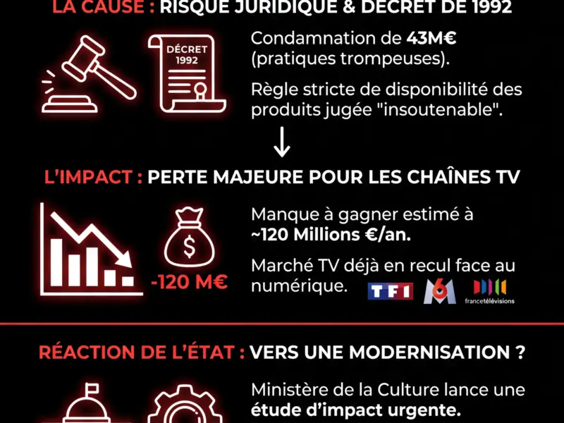 Infografica: Publicit&eacute; TV : le d&eacute;part de Lidl pousse l'&Eacute;tat &agrave; revoir la r&eacute;glementation