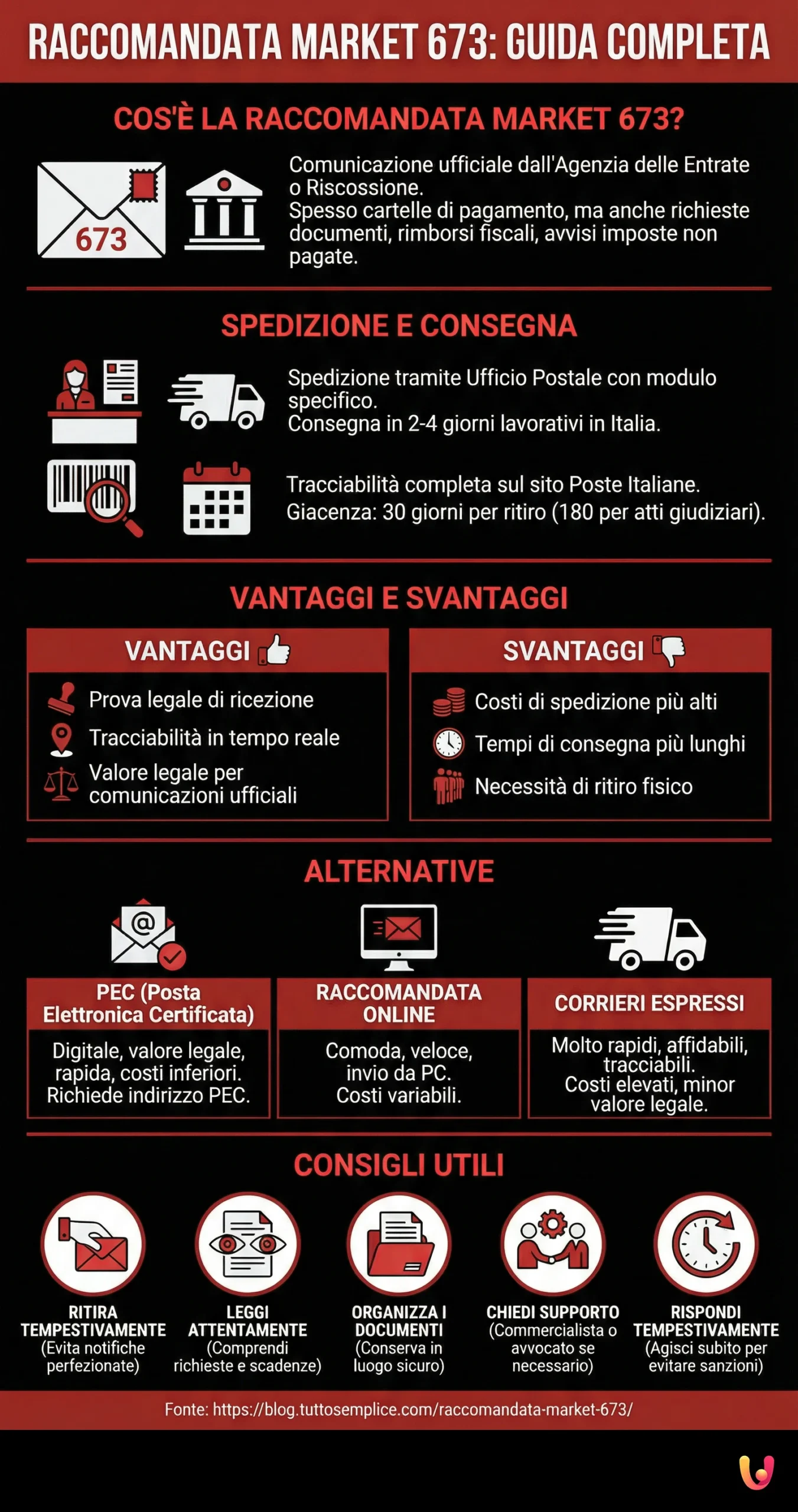 Raccomandata Market 673: Guida Completa e Aggiornata - Infografica riassuntiva