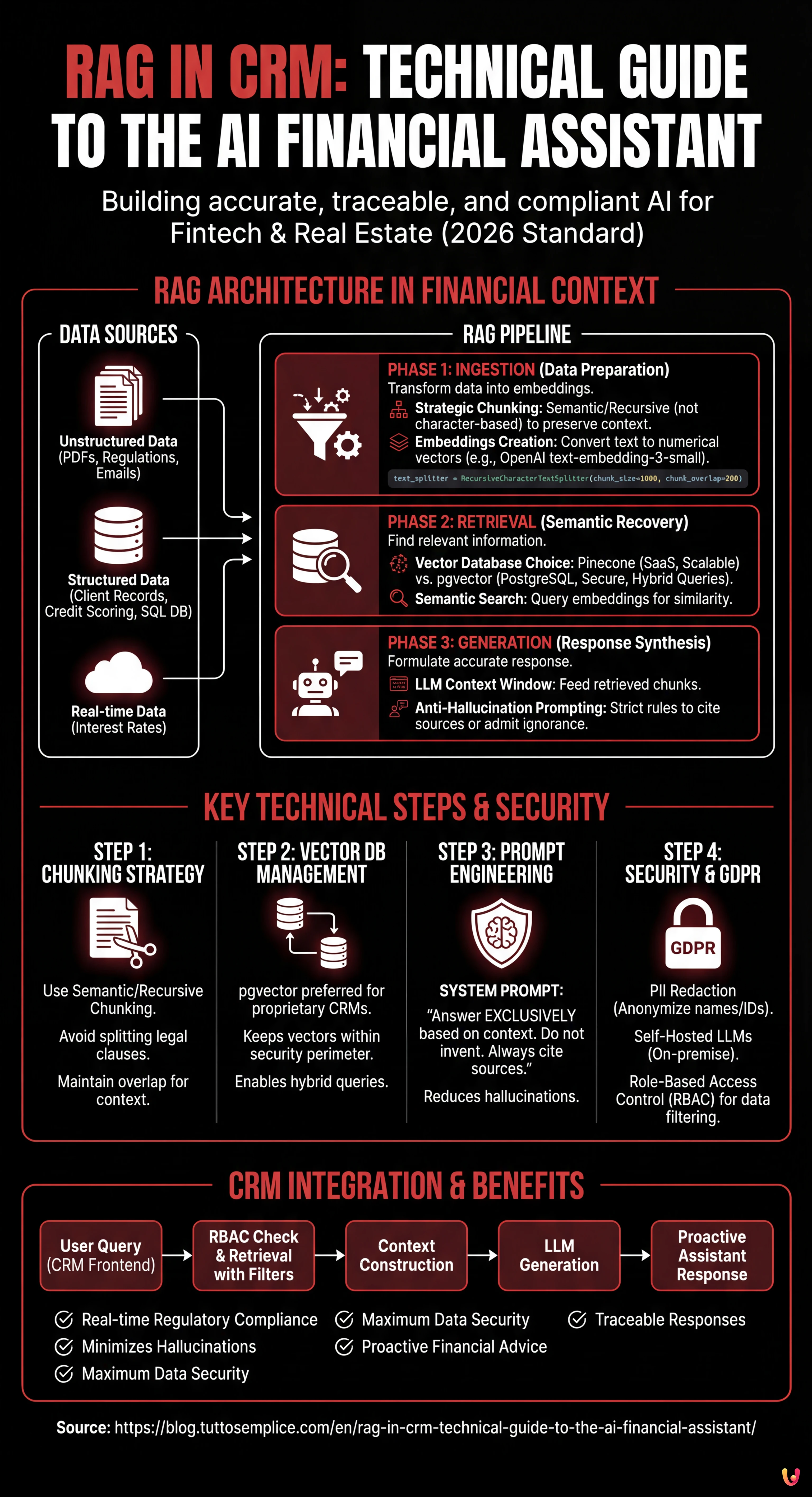 RAG in CRM: Technical Guide to the AI Financial Assistant - Summary Infographic