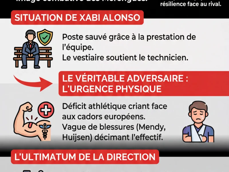 Infografica: Real Madrid : La Supercopa sauve Xabi Alonso mais l'urgence physique demeure