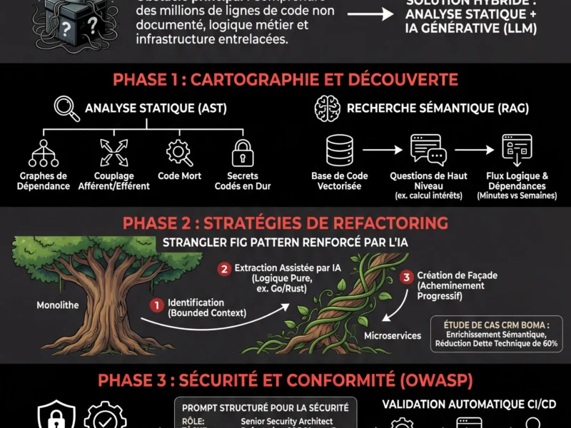 Infografica: Refactoring des Syst&egrave;mes Bancaires H&eacute;rit&eacute;s : Guide IA et Analyse Statique