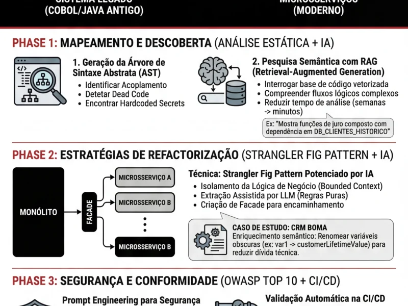 Infografica: Refactoriza&ccedil;&atilde;o de Sistemas Legados Banc&aacute;rios: Guia de IA e An&aacute;lise Est&aacute;tica