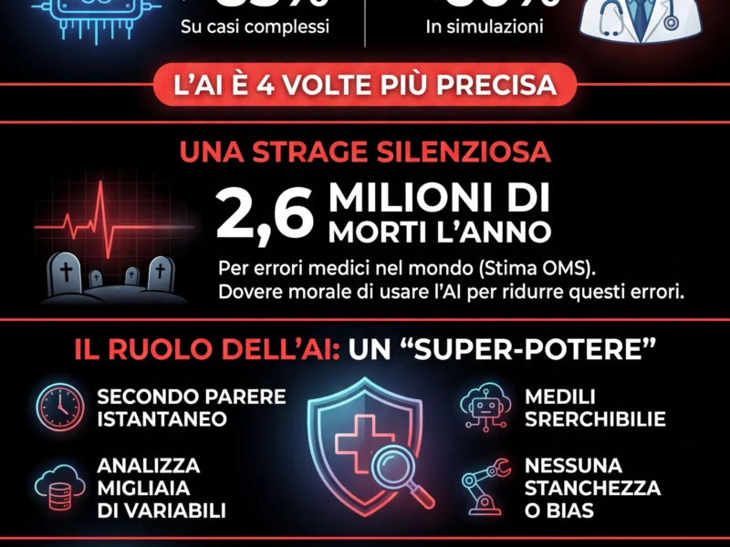 Infografica: Remuzzi: AI diagnostica meglio dei medici, serve integrarla subito