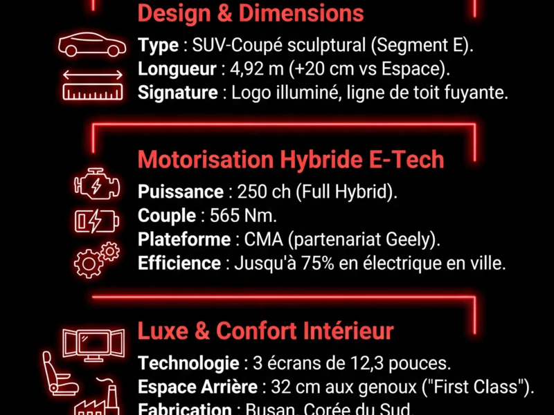 Infografica: Renault Filante : le SUV premium qui d&eacute;fie Mercedes et Audi