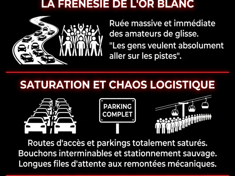 Infografica: Ru&eacute;e vers le ski : 50cm de neige et stations satur&eacute;es dans les Vosges