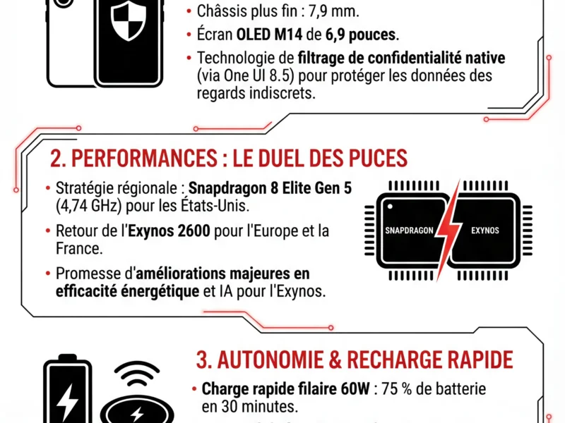 Infografica: Samsung Galaxy S26 Ultra : Le futur g&eacute;ant d'Android se d&eacute;voile