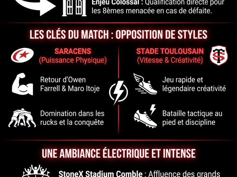 Infografica: Saracens - Toulouse : Le choc de la Champions Cup en direct