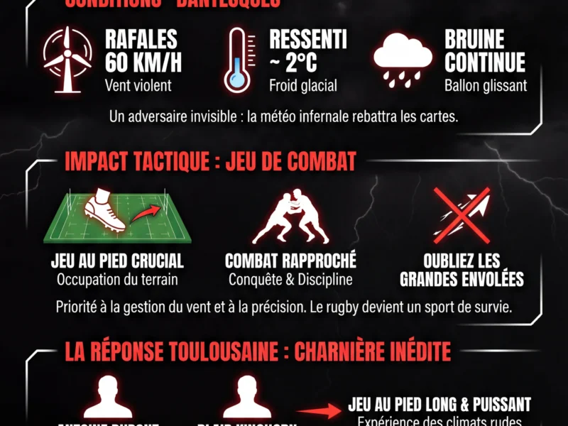 Infografica: Saracens &ndash; Toulouse : l'enfer m&eacute;t&eacute;o attend les Toulousains &agrave; Londres