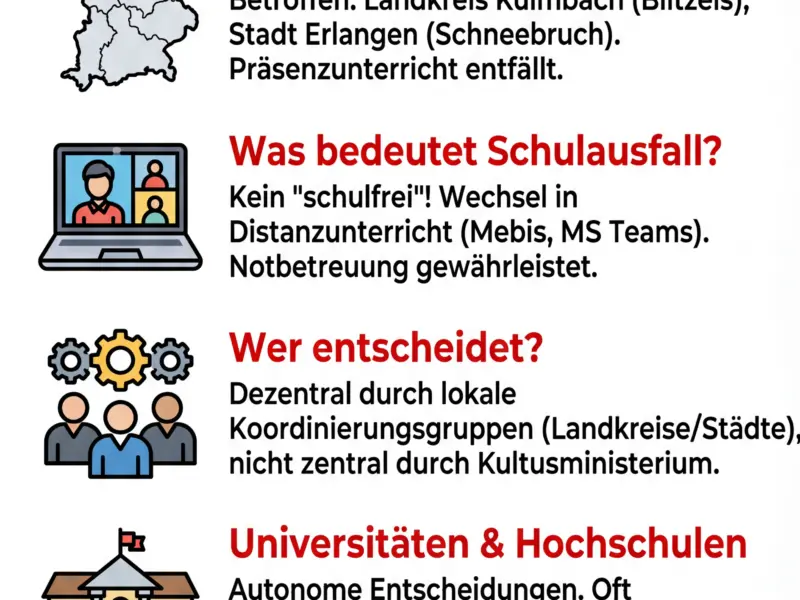 Infografica: Schulausfall in Bayern: Aktuelle Lage und Hintergr&uuml;nde am Mittwoch, 28.01.2026
