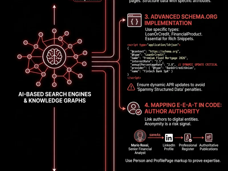 Infografica: SEO for Fintech: Technical Guide to E-E-A-T and Knowledge Graphs (2026)