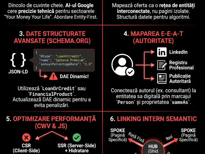 Infografica: SEO pentru Fintech: Ghid Tehnic E-E-A-T și Knowledge Graph (2026)