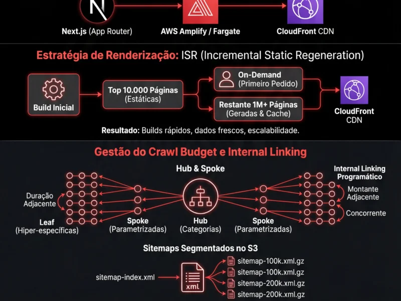 Infografica: SEO Program&aacute;tico Fintech: Guia Completo para a Gest&atilde;o de 1M+ P&aacute;ginas na AWS