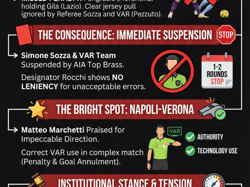 Infografica: Serie A Referee Chaos: Sozza Suspended, Tensions Skyrocket