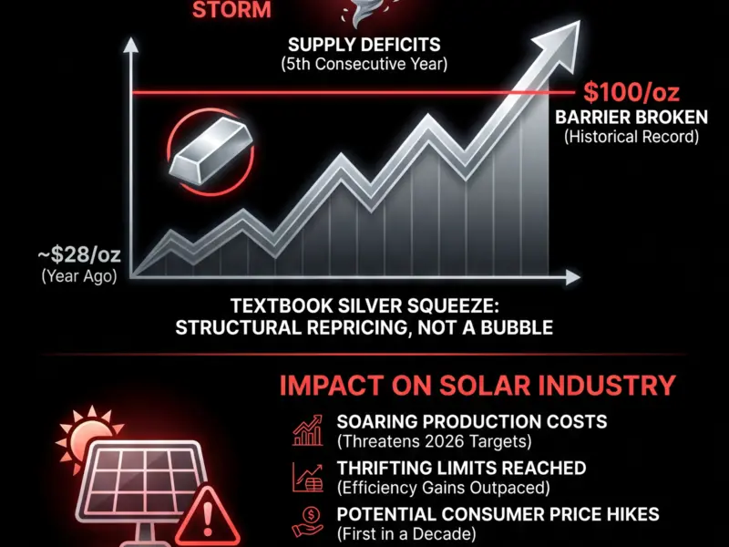 Infografica: Silver Squeeze Hits Solar: Prices Top $100 Amid Supply Shock