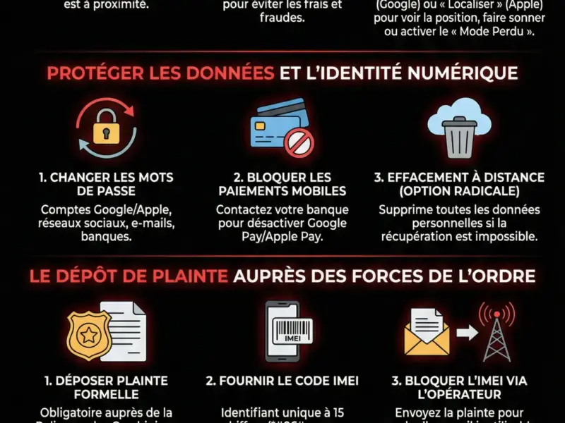 Infografica: Smartphone Perdu ou Vol&eacute; ? Le Guide pour Agir Imm&eacute;diatement