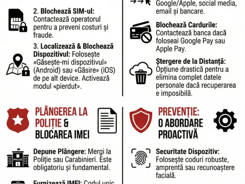 Infografica: Smartphone Pierdut sau Furat? Ghidul pentru a Acționa Imediat