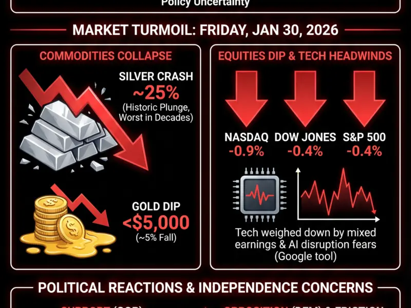 Infografica: Stock Market News: Silver Crashes, Nasdaq Dips as Trump Taps Warsh for Fed