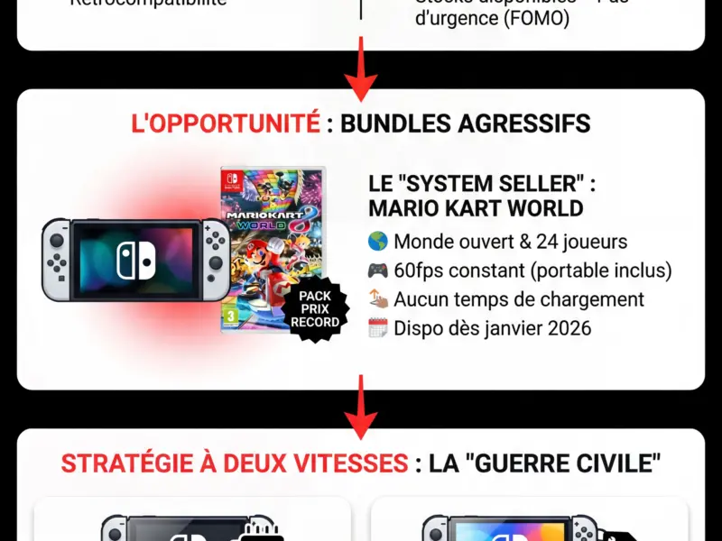Infografica: Switch 2 : Record de lancement mais No&euml;l mitig&eacute; ? Analyse d'un paradoxe