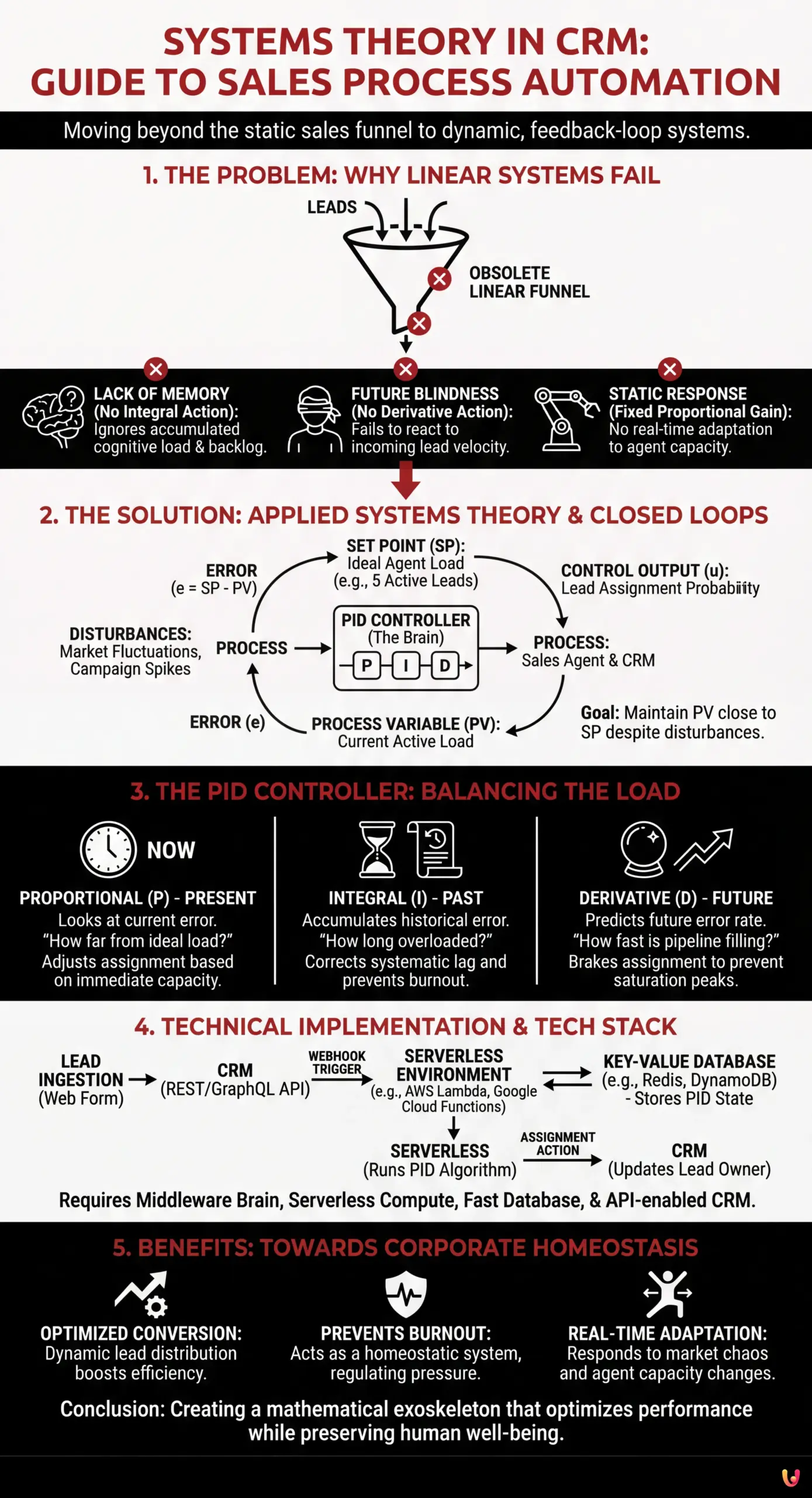 Systems Theory in CRM: Guide to Sales Process Automation - Summary Infographic