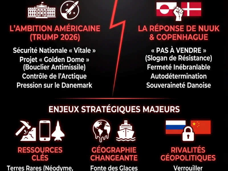 Infografica: Tensions USA-Groenland : Trump menace, Nuuk refuse de se vendre