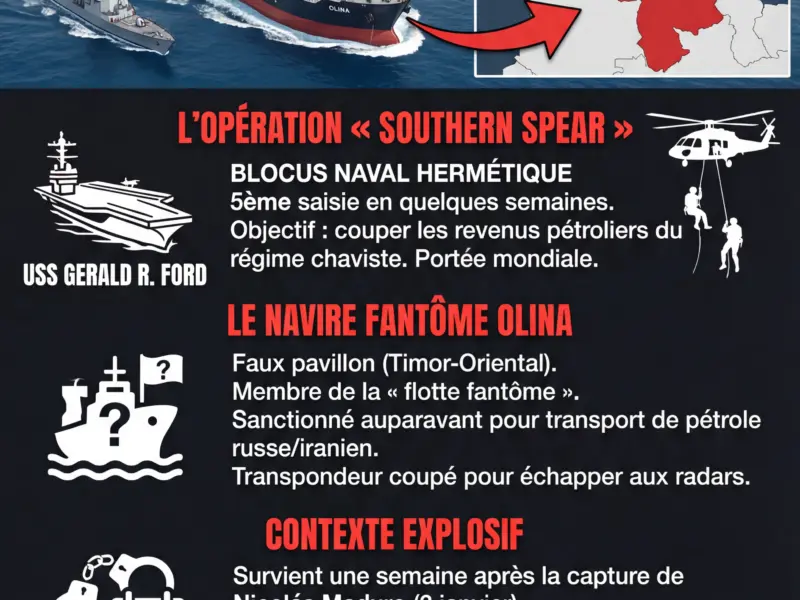 Infografica: Tensions Venezuela : Washington saisit le p&eacute;trolier Olina et durcit le blocus