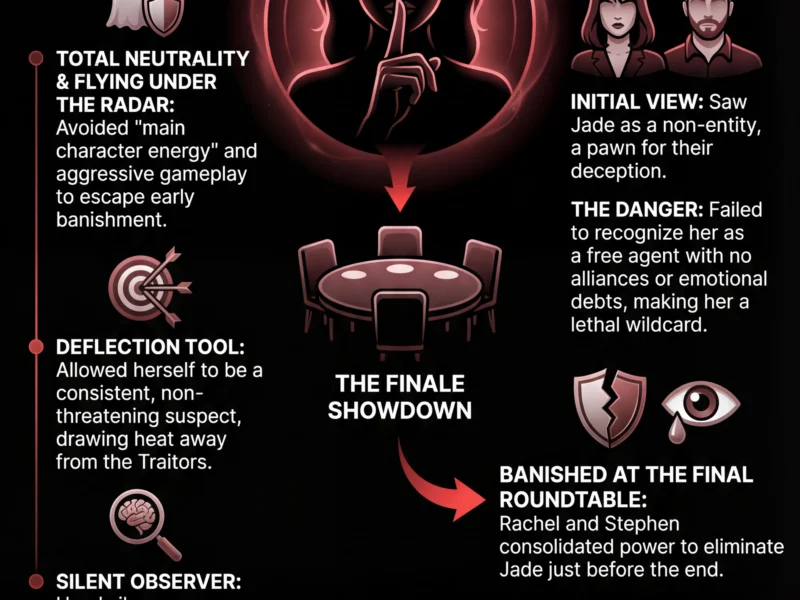 Infografica: The Jade Method: How The Traitors' Silent Assassin Almost Stole the Show