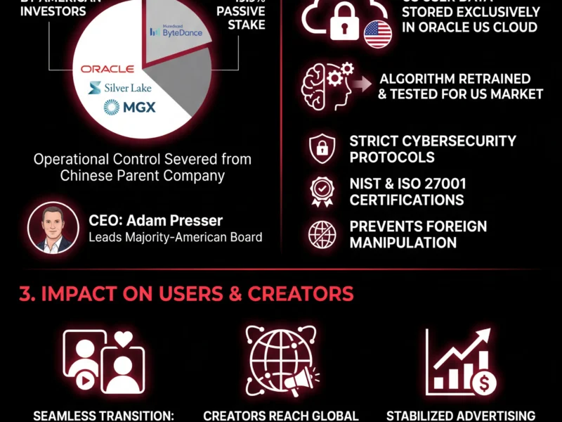 Infografica: TikTok Stays in the US: New USDS Joint Venture LLC Formed