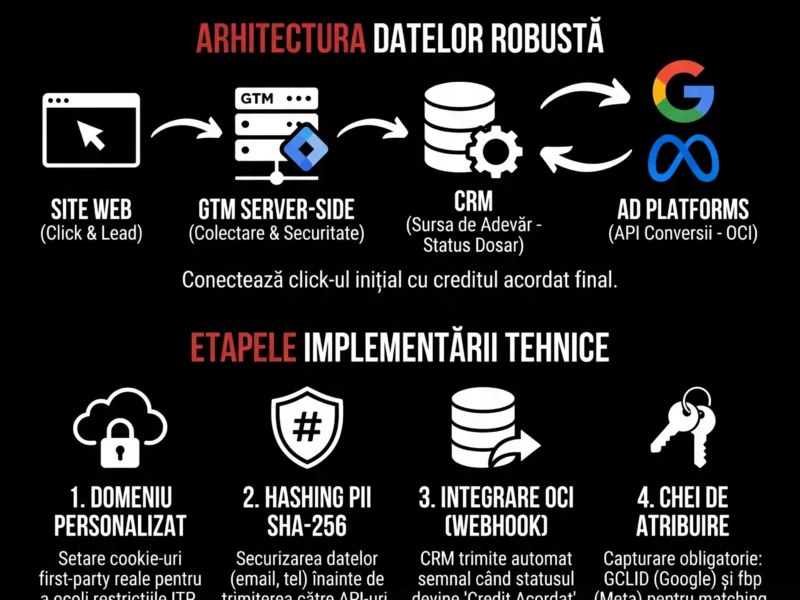 Infografica: Tracking Server-Side și OCI: Ghid Tehnic pentru Sectorul Creditelor Ipotecare