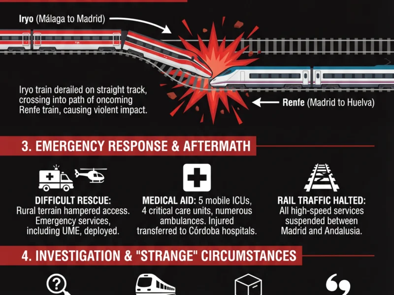 Infografica: Tragedy on the Tracks: 21 Dead in High-Speed Train Collision in Southern Spain