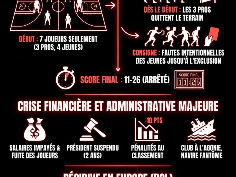 Infografica: Trapani Shark : la farce de 4 minutes qui humilie le basket italien