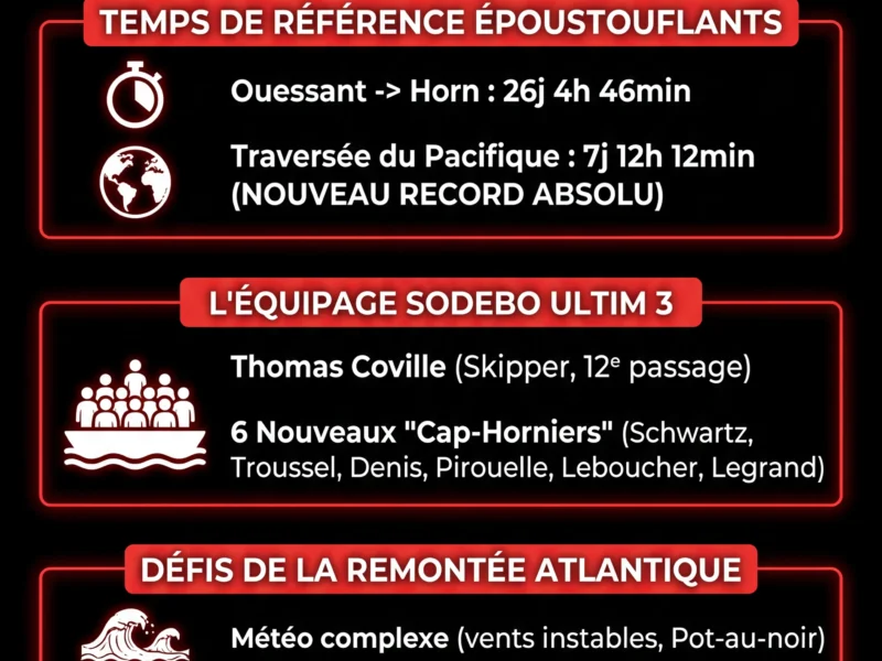 Infografica: Troph&eacute;e Jules Verne : Coville et Sodebo domptent le Horn en avance