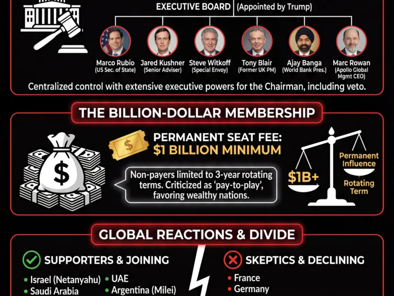 Infografica: Trump Unveils Controversial 'Board of Peace' at Davos Summit