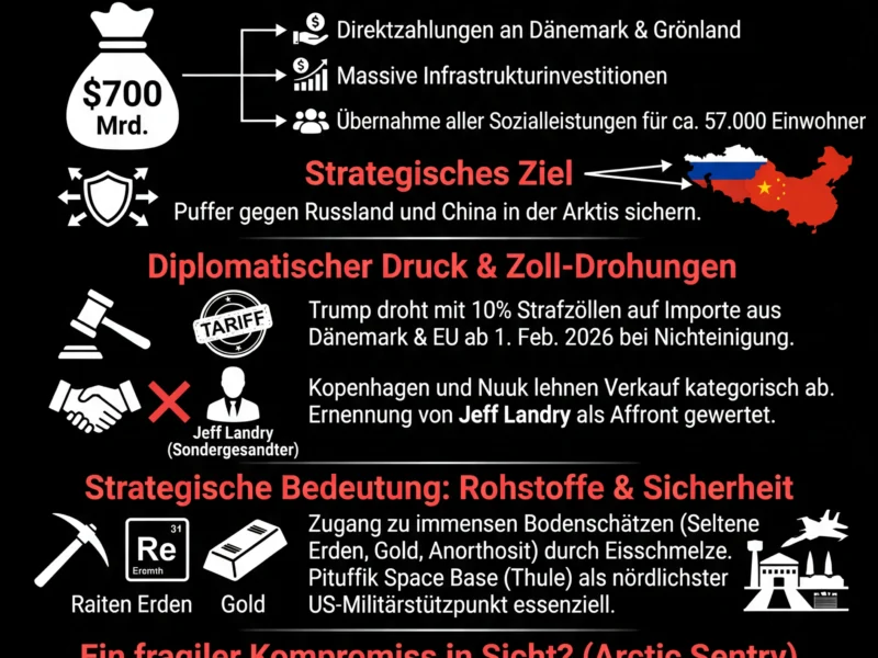 Infografica: Trumps Gr&ouml;nland-Pl&auml;ne: 700-Milliarden-Angebot und NATO-Krise