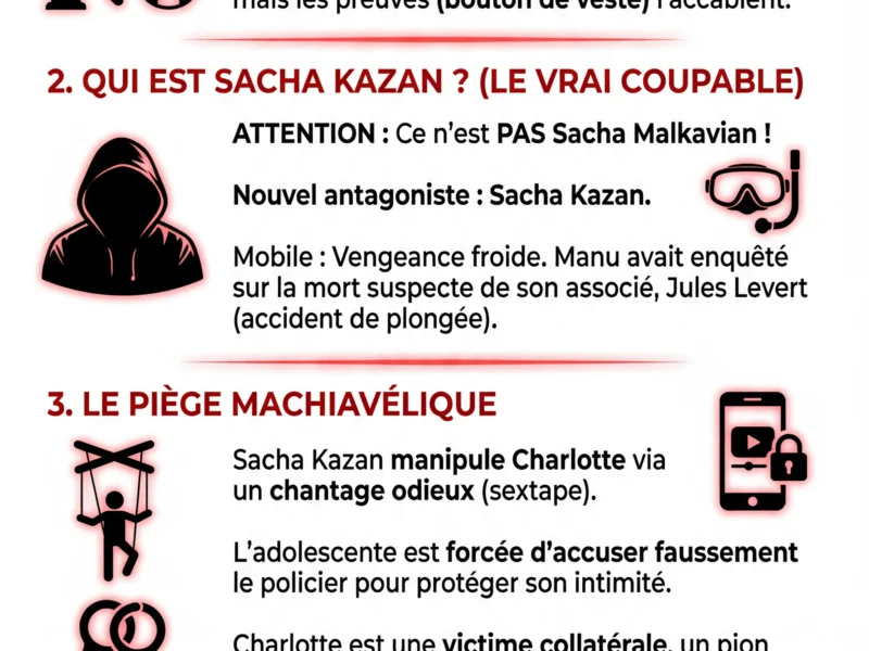 Infografica: Un Si Grand Soleil : Manu pi&eacute;g&eacute; par Sacha ? Les r&eacute;v&eacute;lations chocs du 20 janvier