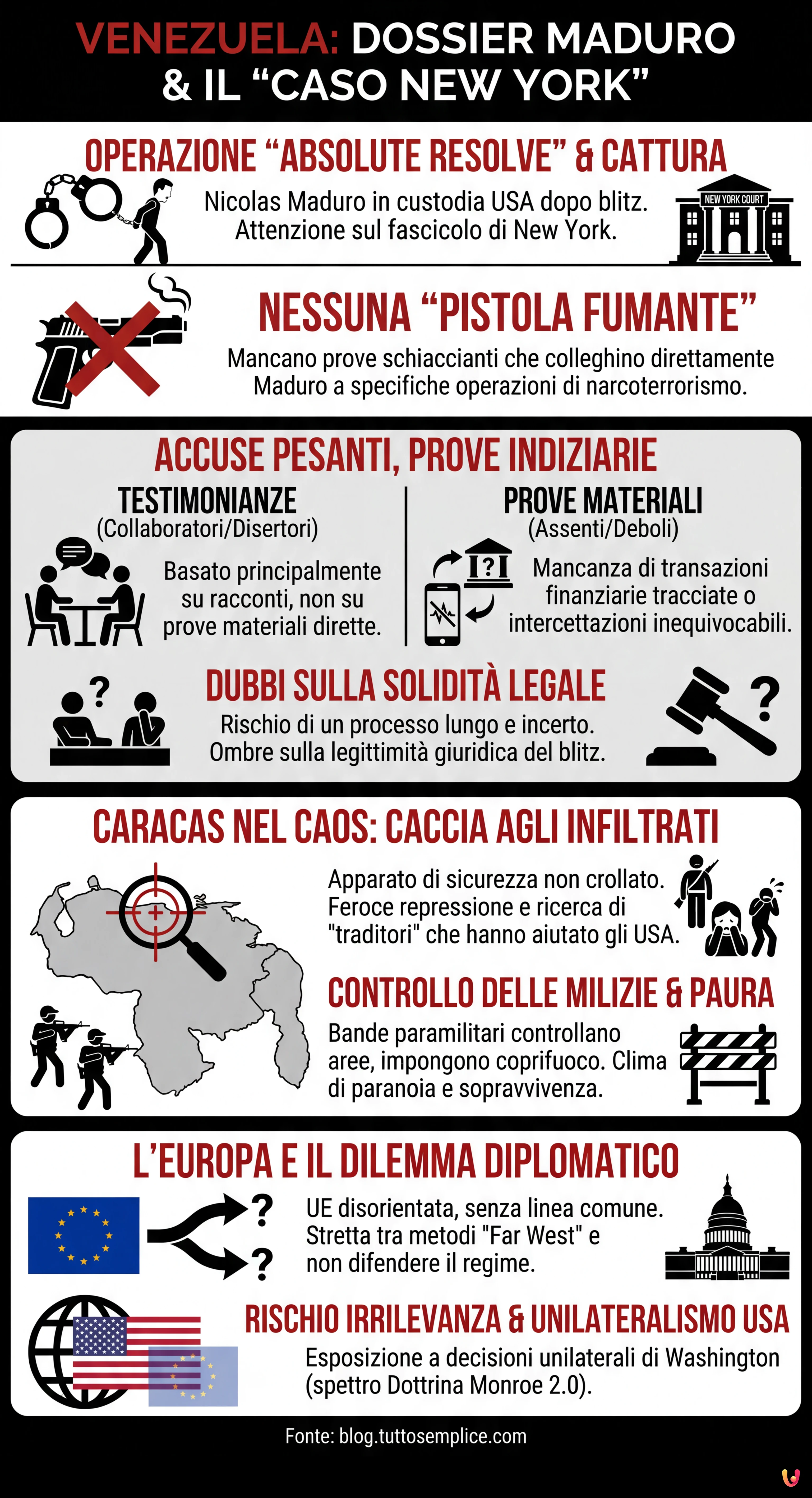 Venezuela, dossier Maduro: nessuna pistola fumante nel fascicolo di New York - Infografica riassuntiva