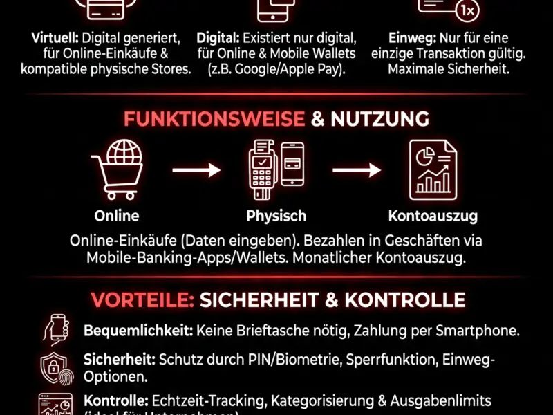 Infografica: Virtuelle Kreditkarte: Was sie ist, wie sie funktioniert und wie man sie nutzt