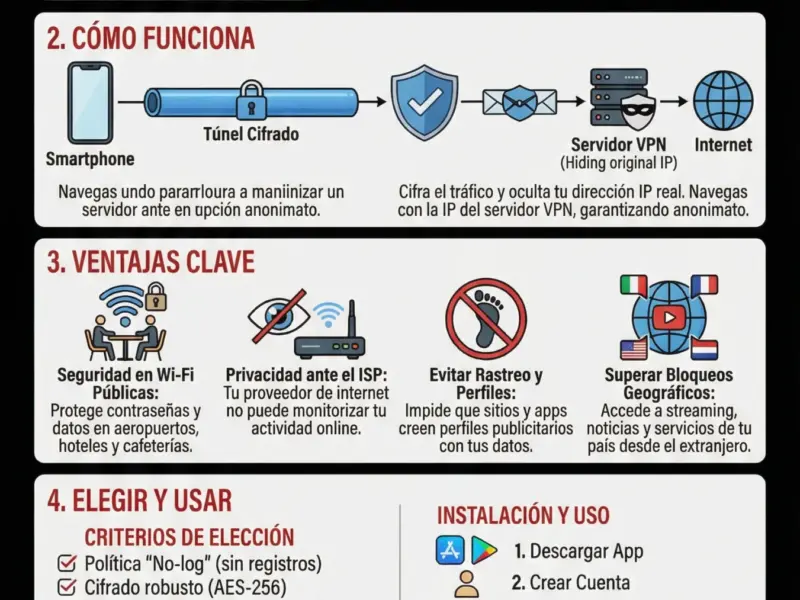 Infografica: VPN en el Smartphone: Gu&iacute;a de Seguridad y Privacidad
