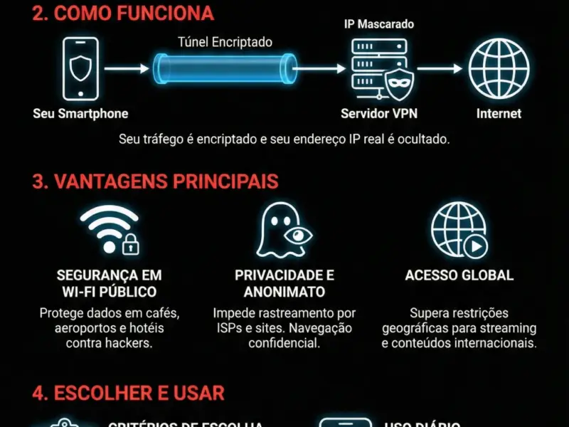 Infografica: VPN no Smartphone: Guia de Seguran&ccedil;a e Privacidade