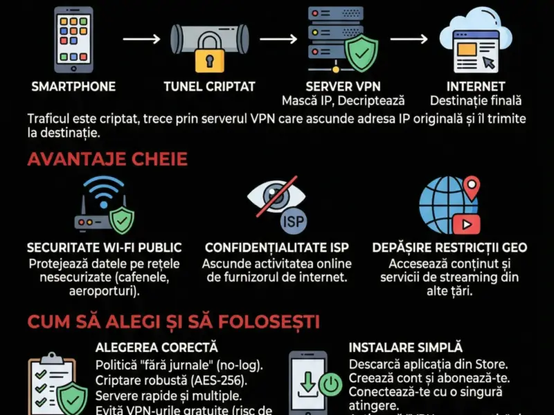 Infografica: VPN pe Smartphone: Ghid pentru Securitate și Confidențialitate