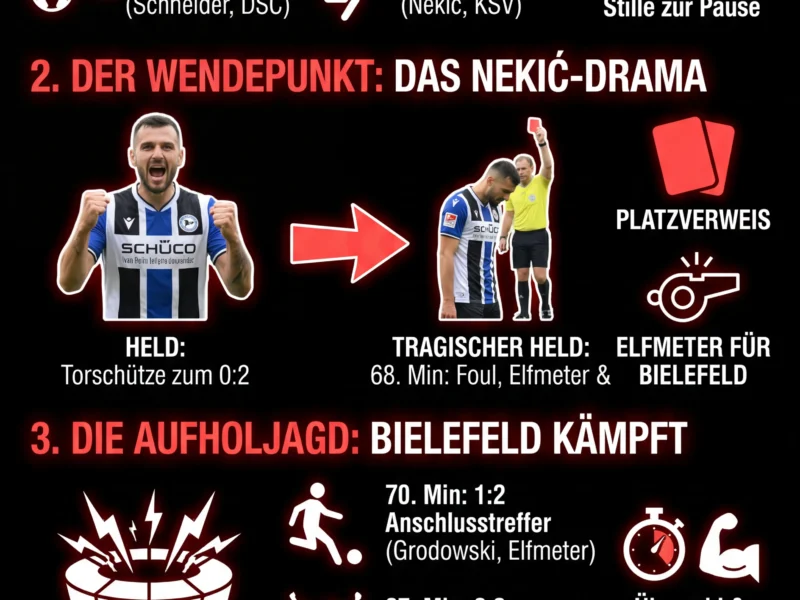 Infografica: Wahnsinn auf der Alm: Nekić-Drama erm&ouml;glicht Bielefelder Comeback