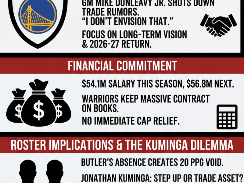 Infografica: Warriors Stand Firm: No Trade for Jimmy Butler Despite ACL Tear