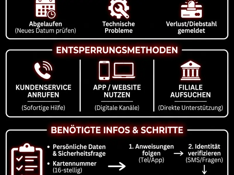 Infografica: Wie man eine Kreditkarte entsperrt