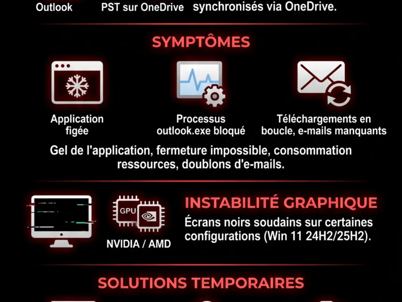 Infografica: Windows 11 : La mise &agrave; jour de janvier 2026 s&egrave;me le chaos sur Outlook