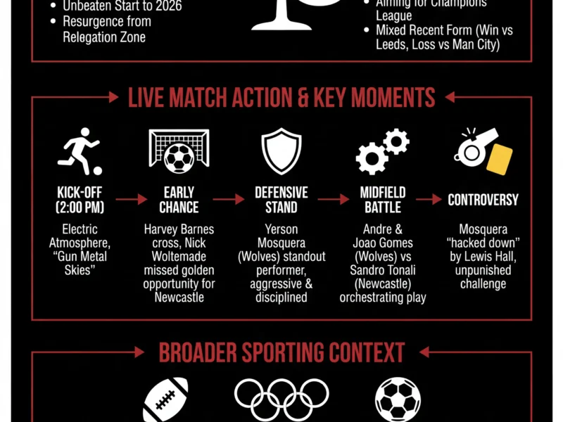 Infografica: Wolves vs Newcastle United: Premier League Live Action and Analysis
