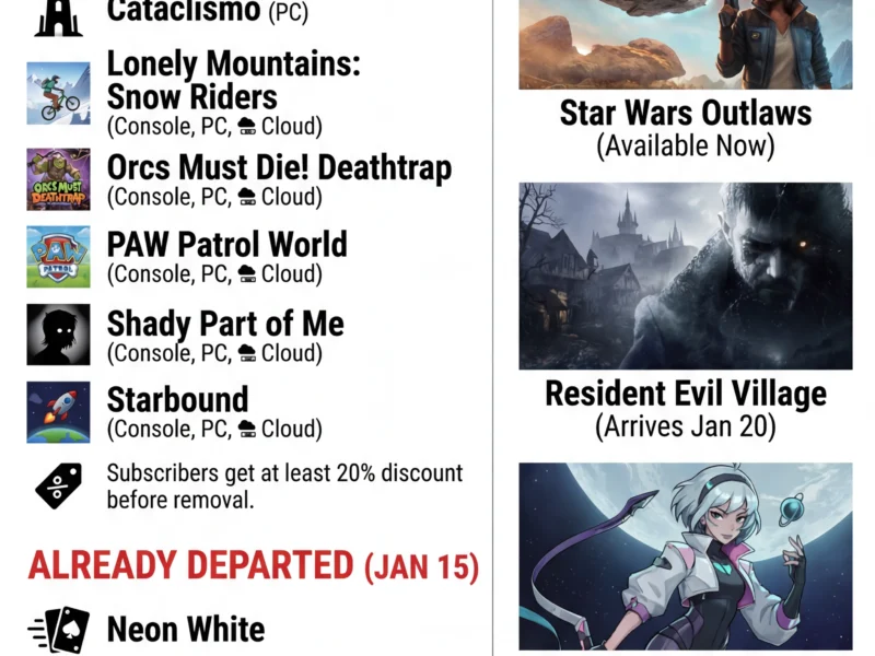 Infografica: Xbox Game Pass Shake-Up: 7 More Games Leaving in January 2026