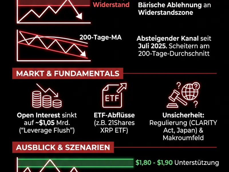 Infografica: XRP Kurs-Analyse: B&auml;rische Ablehnung &ndash; Droht ein neues Tief?