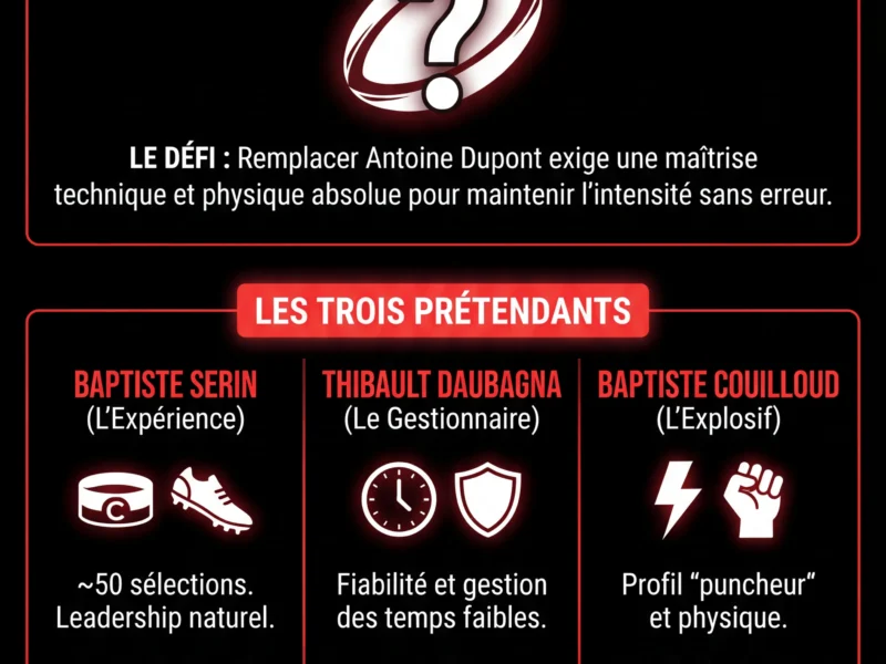 Infografica: XV de France : Qui pour suppl&eacute;er Dupont apr&egrave;s le forfait de Le Garrec ?