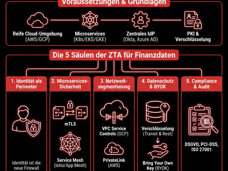 Infografica: Zero-Trust-Architektur: Technischer Leitfaden f&uuml;r Finanzdaten